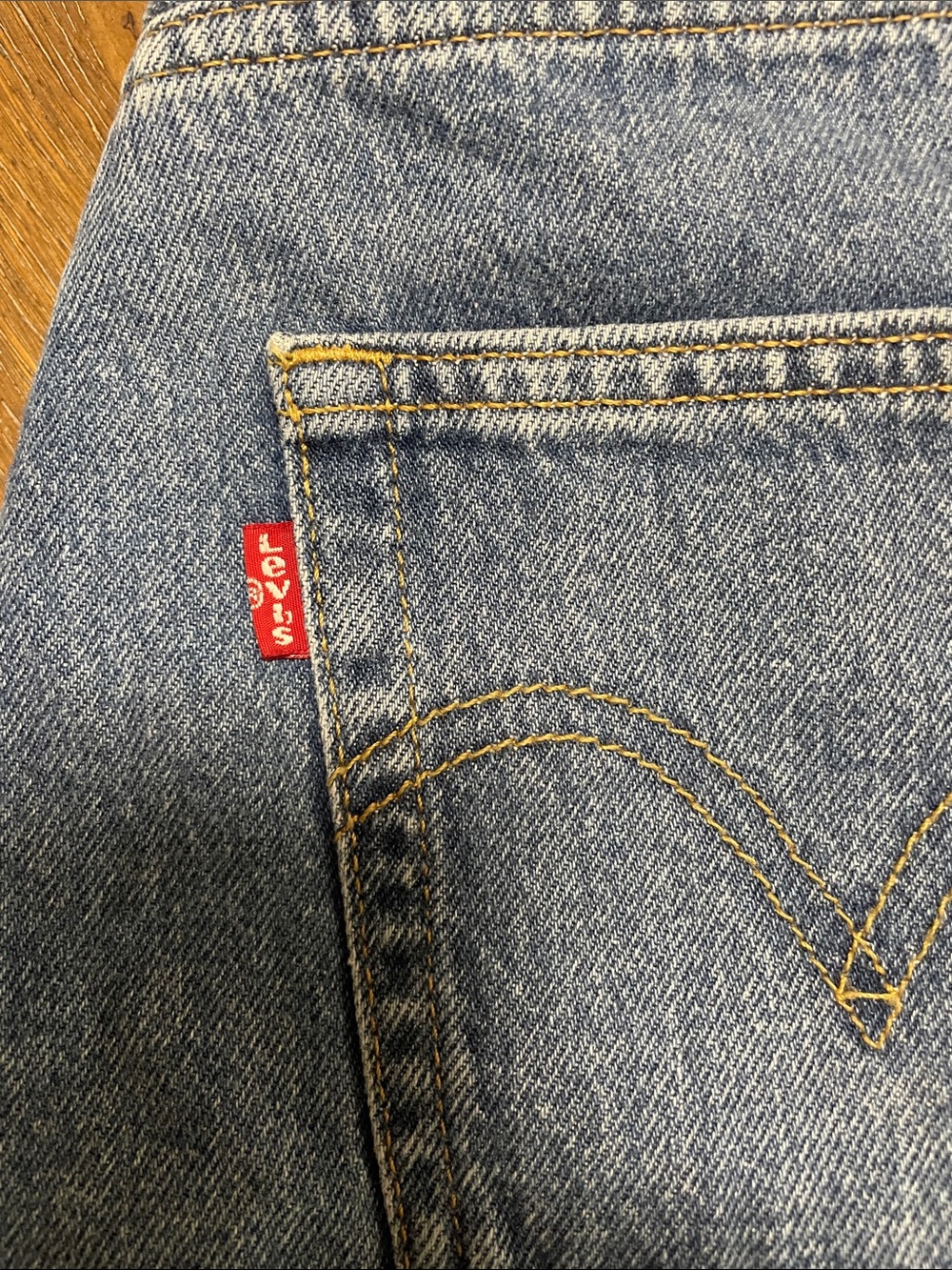 Levi's Blue Denim Women's Jean Shorts — Classic High-Rise - Picture 4 of 6